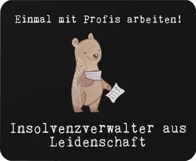 Produktbild von Mr. & Mrs. Panda Mauspad Insolvenzverwalter Leidenschaft - Schwarz - Geschenk, pc mausunterlage, mousepad, computer, Mouse Pad