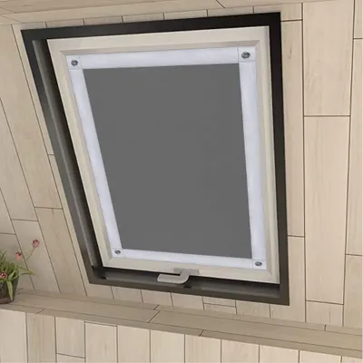 Productafbeelding van Verduisteringsrolgordijn voor dakramen - Zonder boren, met zuignappen - Zonwering - Grijs, 57x100 cm