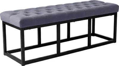 Obrázek produktu pro Lavice Polson - samet, černá 120 cm - Šedá