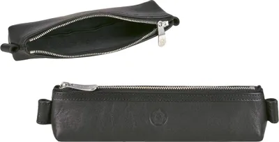 Produktbild von Sonnenleder Stifteetui Federtasche Schlamper Leder Schuletui KAFKA schwarz 801-113-02