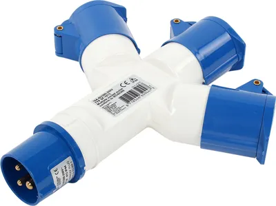Produktbild von CEE Mehrfachadapter 3er Verteiler IP44 16A Frankreich