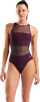 Produktbild von arena Badeanzug Mesh Panels Swimsuit Vent Back für Damen, Farbe:Bordeaux, Größe:42