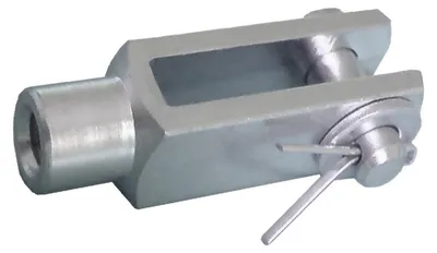 Produktbild von 2 Stück - Gabelkopf 5x20 - M5 + Sicherungsbolzen /Splintbolzen verzinkt