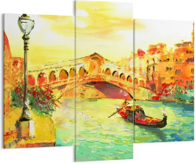 Produktbild von Bild auf Leinwand - Leinwandbild - Venedig Gondel - 130x100cm - Wand Bild - Wanddeko - Wandbilder - Leinwanddruck - Bilder - Kunstdruck - Wanddekoration - Leinwand bilder - Wandkunst - CB130x100-3841
