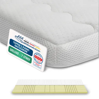 Obrázek produktu pro AM Qualitätsmatratzen | 3D Deluxe 7zónová matrace ze studené peny | 100x190 cm | výška 8 cm | matrace ze studené peny | 100/190 | matrace ze studené peny | 7 zón