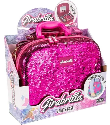 Productafbeelding van Koffer met pailletten, roze-zilver kleurig
