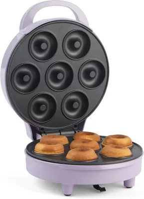Productafbeelding van Donut Maker - Traktatiemaker - Thuis Bakken - Antiaanbakplaten - 7 Donuts - Paars