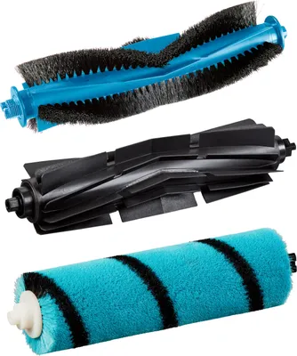 Three different vacuum cleaner brush rolls are displayed against a white background.