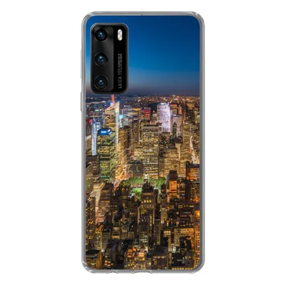 Produktbild von MuchoWow® Handyhülle Schutzhülle Hülle für Huawei P40 New York - Farben - Nacht Silikon Softcase Handy Hülle - Handytasche