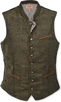 Produktbild von Maddox - Herren Trachten Leinen Weste in verschiedenen Farben, (Artikel Oliver), Größe:46, Farbe:Olive