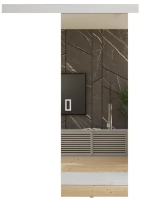Produktbild von KIER FURNITURE Spiegel-Schiebetüren Komplettset MIRROR Sliding Door, Raumteiler Schiebetür 106x205x1,6 cm