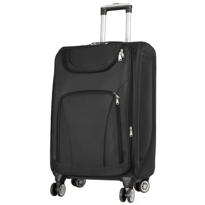 Produktbild von Nylon Reisekoffer mittelgroß 68cm Maribor schwarz Trolley 4 Rollen leicht Weichgepäck