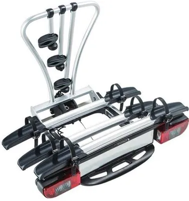 Productafbeelding van Fietsendrager Trekhaak 3 Fietsen - Zilver Aluminium - 60 Kg Laadvermogen - Voor E-Bikes En Racefietsen