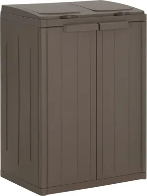 Obrázek produktu pro vidaXL Odpadkový koš se 2 klapkami hnědý 65x45x88 cm PP