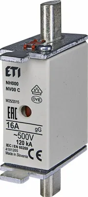 Imagen del producto de Disyuntor ETI NH, serie C00, 16A, 500V