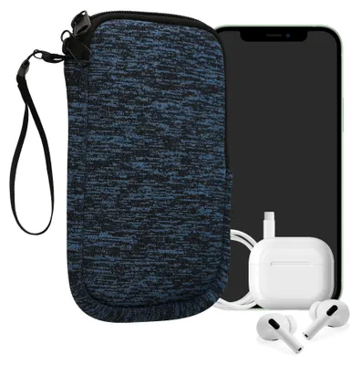 Produktbild von kwmobile Neopren Handytasche für Smartphones L - 6,5" - Handy Tasche mit Reißverschluss - Handyhülle universal Deep Ocean Schwarz