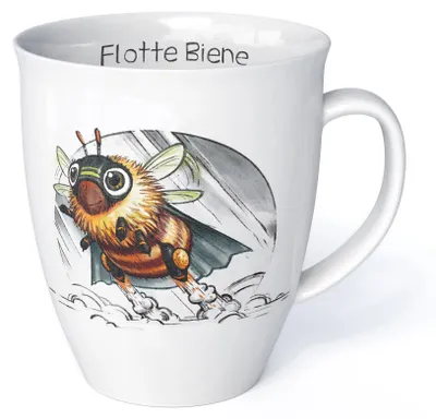 Porzellan-Mok mit Bienenmotiv, 400 ml, Made in Germany