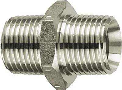 Produktbild von Riegler Doppelgewindenippel, R 1/8 a., R 1/8 a., SW 10, Edelstahl 1.4571