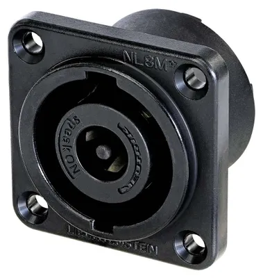 Produktbild von NEUTRIK® speakON®, 8-pol , Metall-, 3/16" Flachsteckzungen-Einbaustecker, versilberte(r) Kontakt(e), Type G, schwarz
