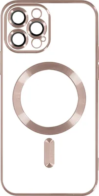 Produktbild von Avizar, MagSafe Silikonhülle mit Kameraschutz und Chromumrandung für Apple iPhone 13 Pro Max, Champagnerrosa