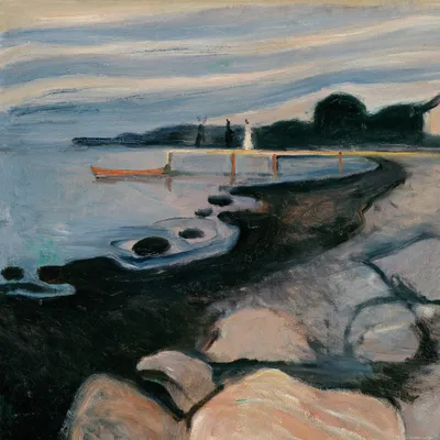 Produktbild von Edvard Munch Kunstdruck Bild - Melancholie, 1892 (70 x 70 cm)