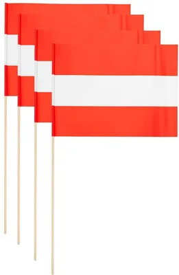Produktbild von Österreich 10 Papier Flaggen Fähnchen mit Holzstab 50cm