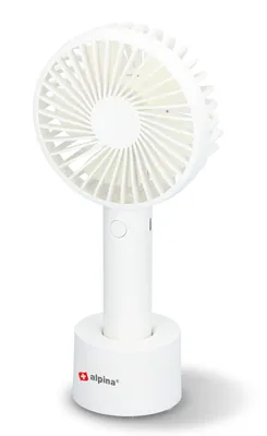 Produktbild von alpina Mini Ventilator - USB-Ventilator - Wiederaufladbar - mit Ständer - Weiss