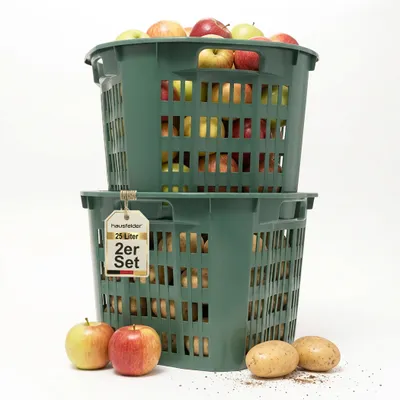 Produktbild von Erntekorb Gartenkorb, Grün, 25 Liter, 2 Stück