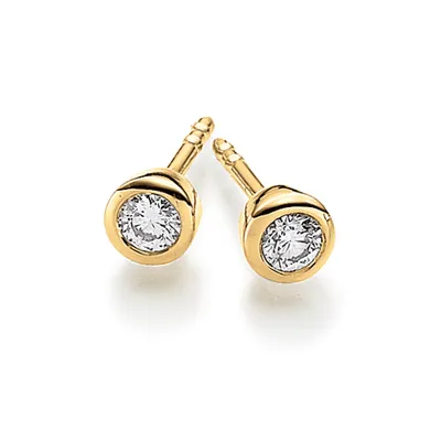 Produktbild von Ohrstecker Ohrringe mit Diamant Brillant 0,20ct. Solitär rund 750 Gold Gelbgold