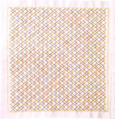 Immagine prodotto di Confezione da ricamo Olympus Kugurizashi Sashiko "Hana Fukin Drop", tessuto stampato, 34x34cm, originale dal Giappone
