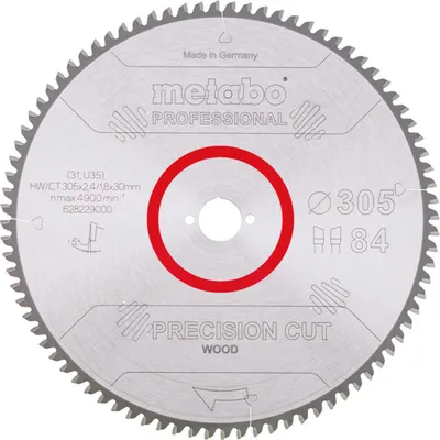 Zdjęcie produktu dla Brzeszczot Metabo "precyzyjne cięcie drewna - profesjonalny", 305x2,4/1,8x30, Z84 WZ 5° neg.