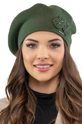 Produktbild von Vivisence Damen Baskenmütze mit Wollzusatz - Warme klassisch Mütze Damen Stilvolle Wintermütze für Frauen - Strickmützen an winter herbst - Grün