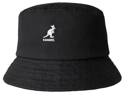 Kangol rollbar Washed Bucket Fischerhut aus reiner Baumwolle in schwarz