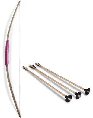 Produktbild von BestSaller 1266 Sportbogen Princess 80cm, Holz Esche, inkl: 3 Holz Pfeile, natur, 4-teilig (1 Set)