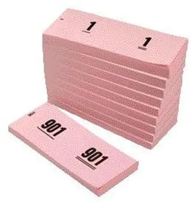 Produktbild von Büro - Nummernblock 42x105mm Nummerierung 1-1000 rosa 10 Stück