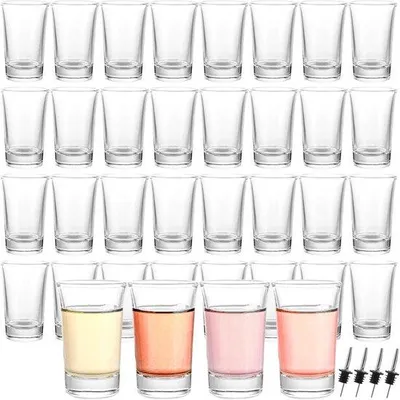 Immagine prodotto di Set da 36 bicchierini in vetro per vodka, tequila e gin, con capacità di 47 ml, trasparenti