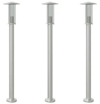 Produktbild von vidaXL Wegeleuchten 3 Stk. Silbern 100 cm Edelstahl