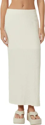 Produktbild von s.Oliver wadenlanger Midi-Rock aus strukturiertem Interlockjersey mit High Rise Bund, elastisch