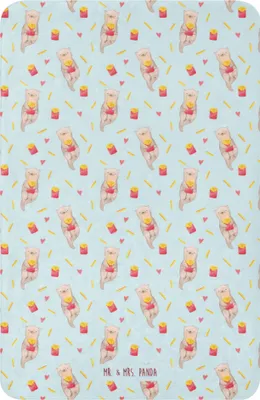 Produktbild von Mr. & Mrs. Panda Decke Otter Pommes 100 x 150 cm - Türkis - Geschenk, Muster, Tagesdecke, Plüschdecke, Kuscheldecke, Heimdecke, Flauschdecke