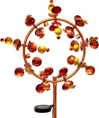 Produktbild von XXL Windmühle / Windspiel Gartenstecker mit Solar-LED-Beleuchtung Solar Terrakotta 180 cm