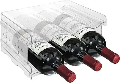 Produktbild von Flaschenregal für Kühlschrank, Organizer, Flaschen, Weinregal, stapelbar, Dosenregal, transparenter Wasserflaschenhalter für Strohhalme, Trinkflasche, Wasserflasche, Sport, 6 Flaschen