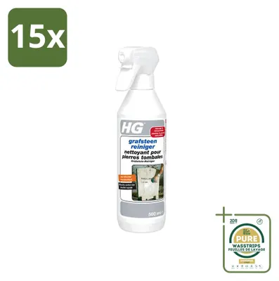 Produktbild von 15 x HG Grabsteinreiniger – Reiniger für Naturstein – 500 ml - Vorratspackung - 15 Stücke