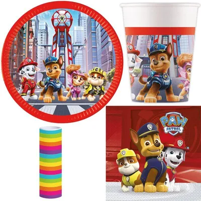 Produktbild von Partyset Paw Patrol The Movie Kindergeburtstag Einweggeschirr Party Deko
