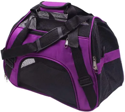 Obrázok produktu pre Prenosný nosič pre domáce zvieratá skladací pre mačky a malé psy 52 x 24,5 x 33 cm fialový