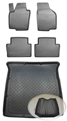 Produktbild von SET Kofferraumwanne Gummifußmatten für Seat Alhambra 2 Van Kombi 5-türer 2010- 7Sitze (1. + 2. Sitzreihe) 7Sitze (3.Reihe unten)