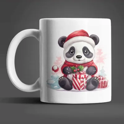 Produktbild von Süßer Weihnachten Panda Kaffeetasse Teetasse Tasse Geschenkidee Geschenk 330 ml
