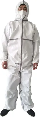 Produktbild von Schutzanzug Einweg Anzug beschichtet Isolationsanzug mit Kaputze aus Folienmaterial