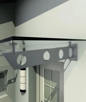 Immagine prodotto di Glaswerk Westfalen - SET S Supporto per tettoia - Acciaio inossidabile RAL7016