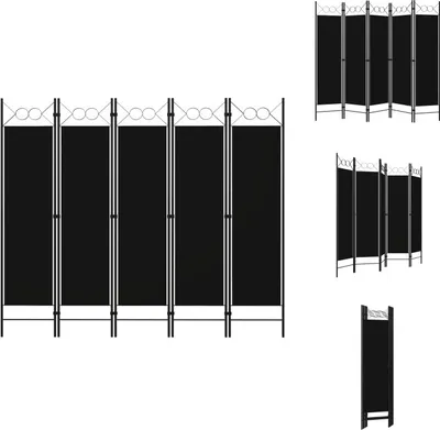 Immagine prodotto di vidaXL Divisorio per ambienti 5 pezzi nero 200 x 180 cm - Divisorio per ambienti