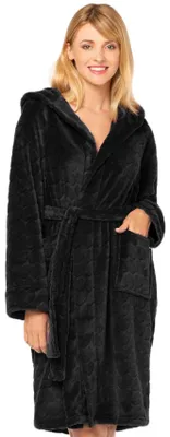 Produktbild von Selente kuscheliger und moderner Damen-Bademantel mit Bindeband und Taschen (S/M